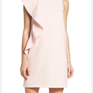 Elegant Pink Ruffle Dress